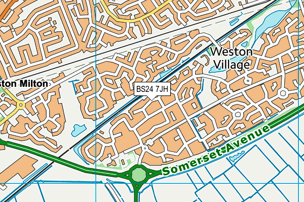 BS24 7JH map - OS VectorMap District (Ordnance Survey)