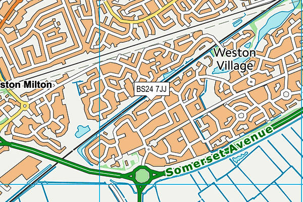 BS24 7JJ map - OS VectorMap District (Ordnance Survey)