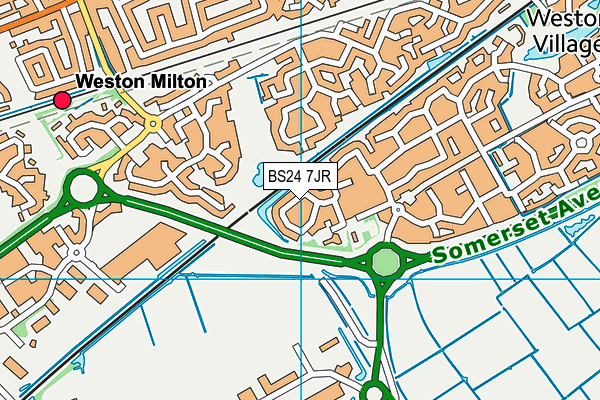 BS24 7JR map - OS VectorMap District (Ordnance Survey)