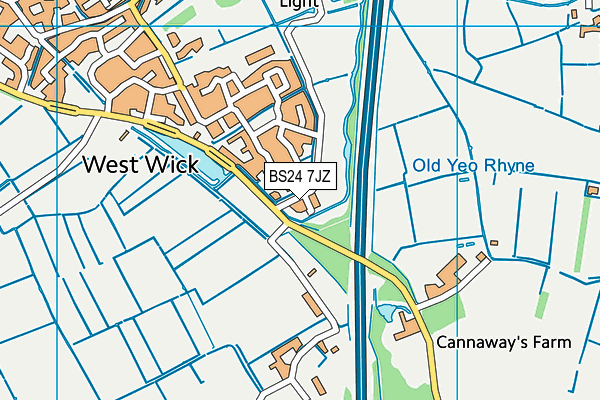 BS24 7JZ map - OS VectorMap District (Ordnance Survey)