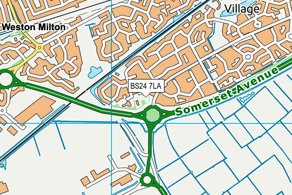 BS24 7LA map - OS VectorMap District (Ordnance Survey)