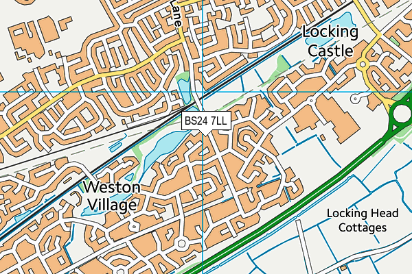 BS24 7LL map - OS VectorMap District (Ordnance Survey)