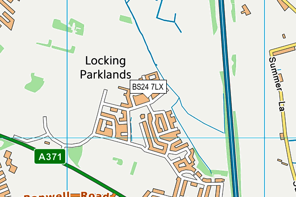 BS24 7LX map - OS VectorMap District (Ordnance Survey)