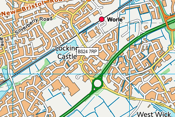 BS24 7RP map - OS VectorMap District (Ordnance Survey)