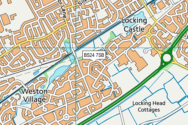 BS24 7SB map - OS VectorMap District (Ordnance Survey)