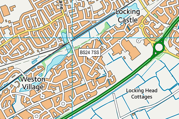 BS24 7SS map - OS VectorMap District (Ordnance Survey)