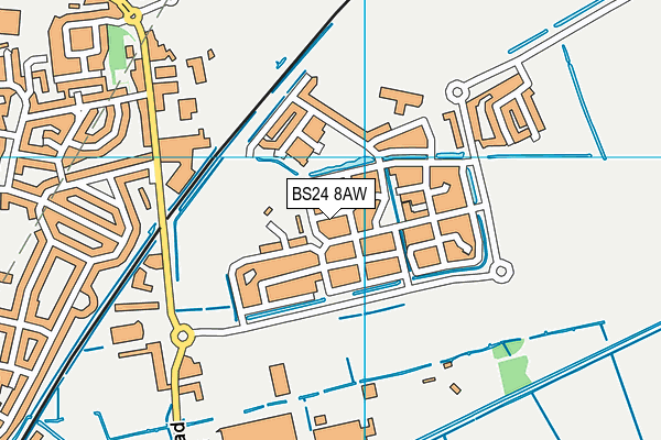 BS24 8AW map - OS VectorMap District (Ordnance Survey)
