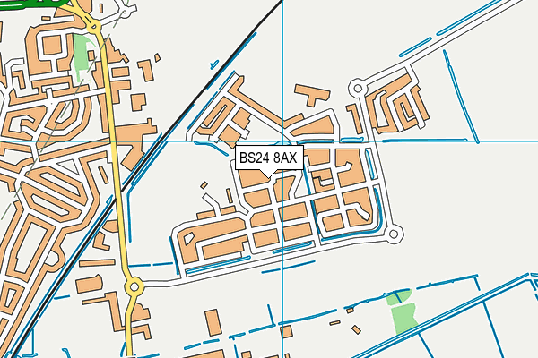 BS24 8AX map - OS VectorMap District (Ordnance Survey)