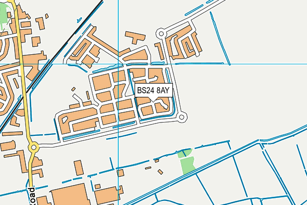 BS24 8AY map - OS VectorMap District (Ordnance Survey)