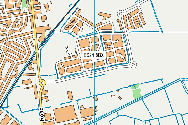 BS24 8BX map - OS VectorMap District (Ordnance Survey)