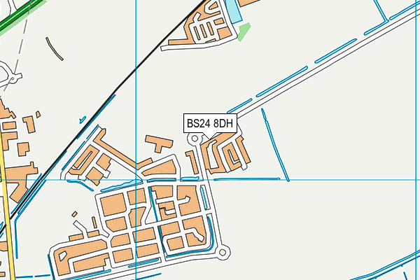 BS24 8DH map - OS VectorMap District (Ordnance Survey)