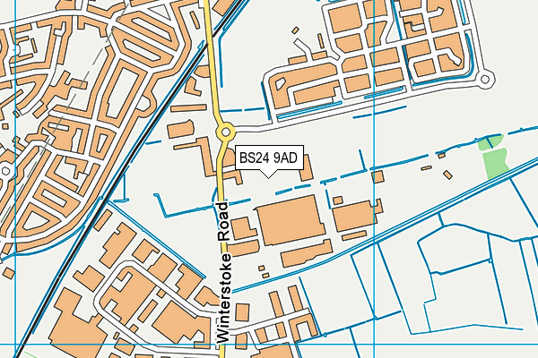 Sups Gym map (BS24 9AD) - OS VectorMap District (Ordnance Survey)
