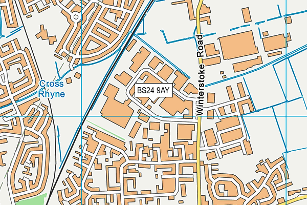 BS24 9AY map - OS VectorMap District (Ordnance Survey)