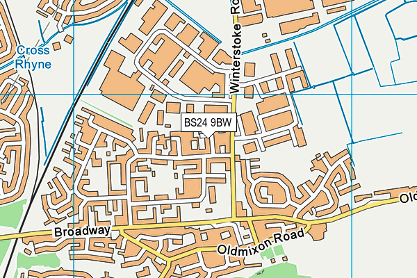 BS24 9BW map - OS VectorMap District (Ordnance Survey)