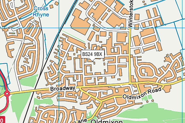 BS24 9BX map - OS VectorMap District (Ordnance Survey)