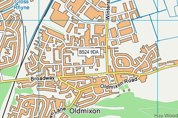 Oldmixon Primary School map (BS24 9DA) - OS VectorMap District (Ordnance Survey)
