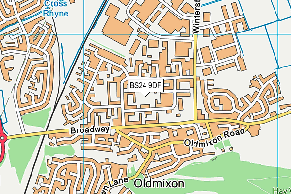 BS24 9DF map - OS VectorMap District (Ordnance Survey)