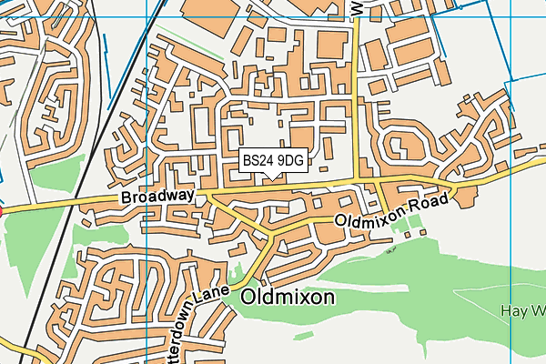 BS24 9DG map - OS VectorMap District (Ordnance Survey)