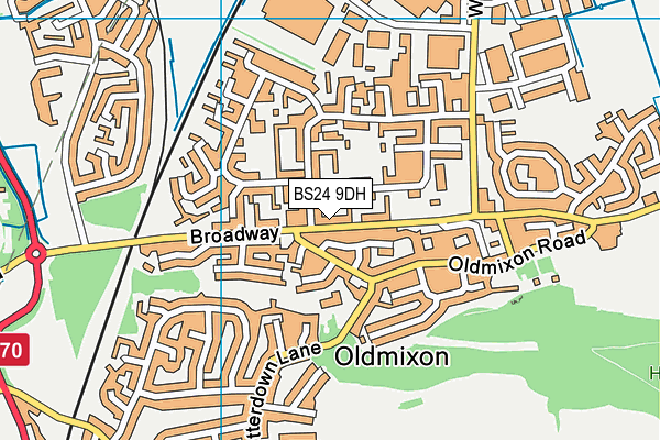 BS24 9DH map - OS VectorMap District (Ordnance Survey)