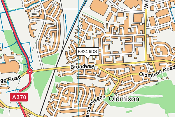 BS24 9DS map - OS VectorMap District (Ordnance Survey)