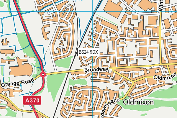 BS24 9DX map - OS VectorMap District (Ordnance Survey)