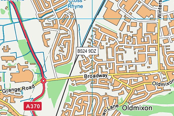 BS24 9DZ map - OS VectorMap District (Ordnance Survey)