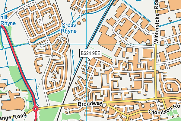 BS24 9EE map - OS VectorMap District (Ordnance Survey)