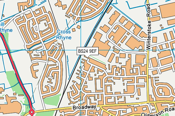 BS24 9EF map - OS VectorMap District (Ordnance Survey)