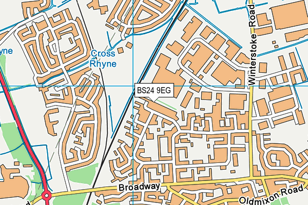 BS24 9EG map - OS VectorMap District (Ordnance Survey)