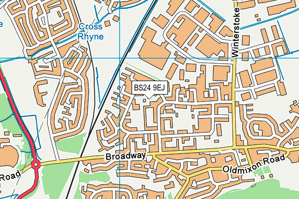 BS24 9EJ map - OS VectorMap District (Ordnance Survey)