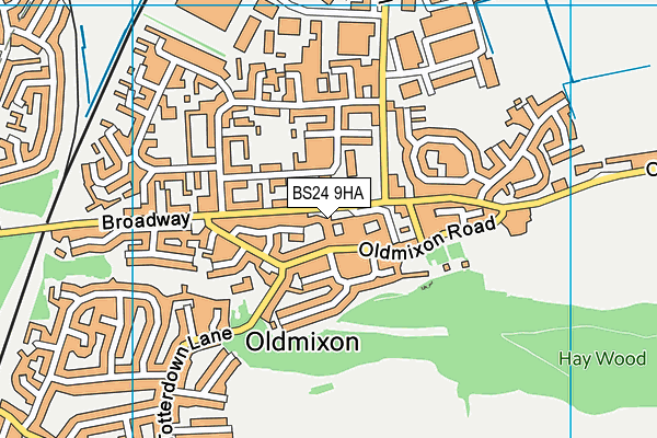 BS24 9HA map - OS VectorMap District (Ordnance Survey)