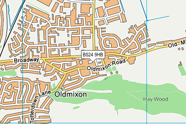 BS24 9HB map - OS VectorMap District (Ordnance Survey)