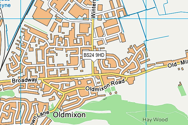 BS24 9HD map - OS VectorMap District (Ordnance Survey)