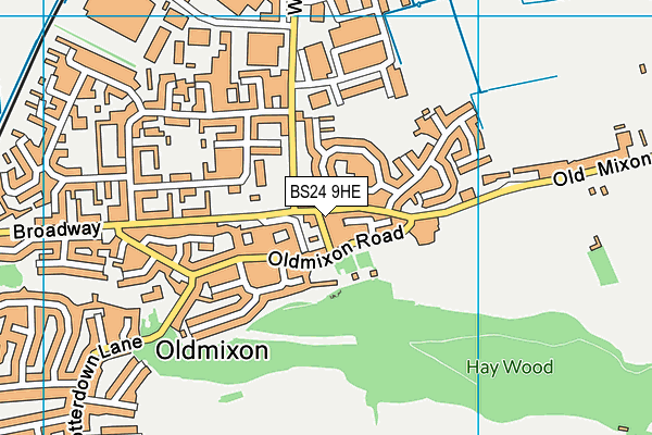 BS24 9HE map - OS VectorMap District (Ordnance Survey)