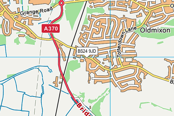 BS24 9JD map - OS VectorMap District (Ordnance Survey)