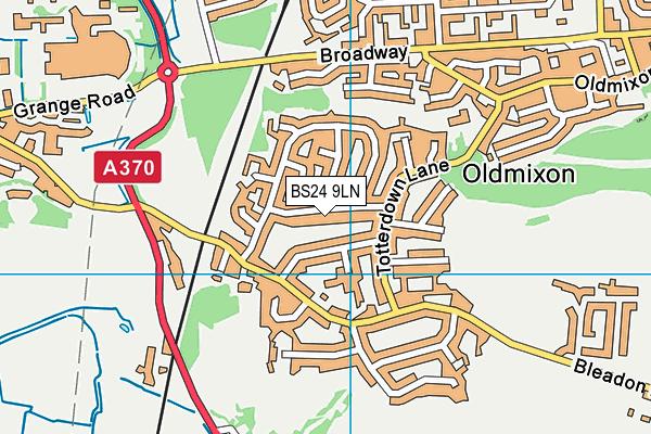 BS24 9LN map - OS VectorMap District (Ordnance Survey)