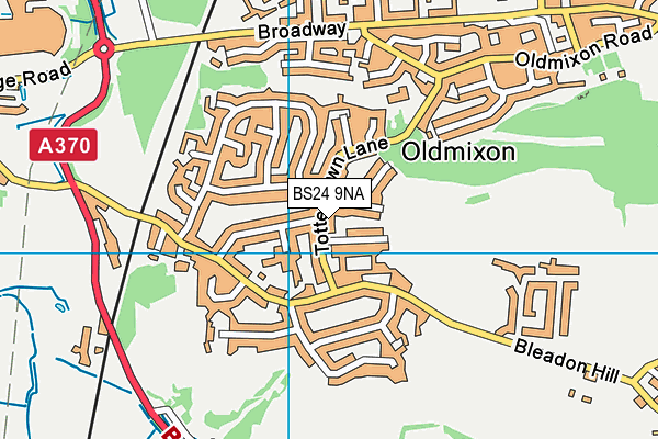 BS24 9NA map - OS VectorMap District (Ordnance Survey)