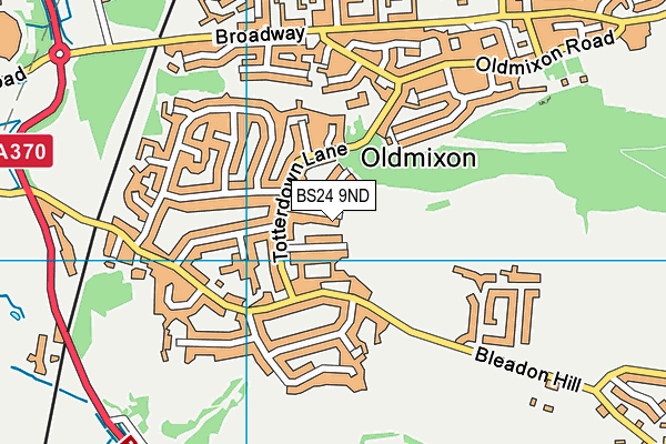 BS24 9ND map - OS VectorMap District (Ordnance Survey)