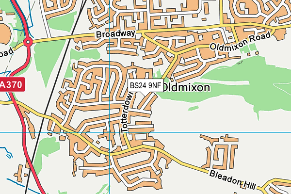 BS24 9NF map - OS VectorMap District (Ordnance Survey)