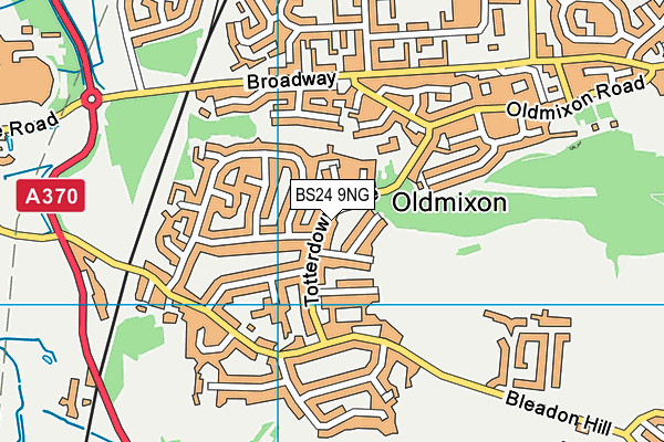 BS24 9NG map - OS VectorMap District (Ordnance Survey)