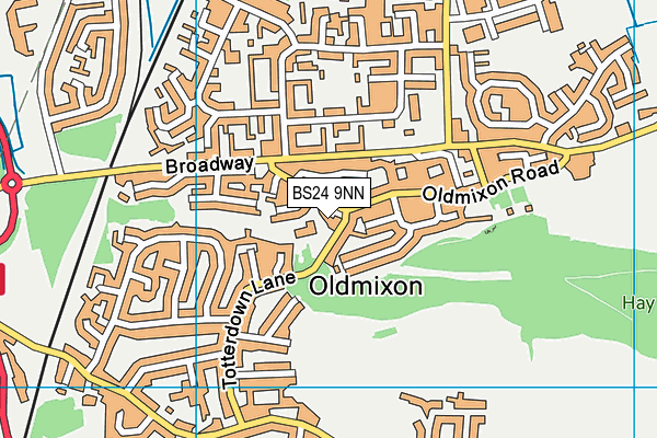 BS24 9NN map - OS VectorMap District (Ordnance Survey)