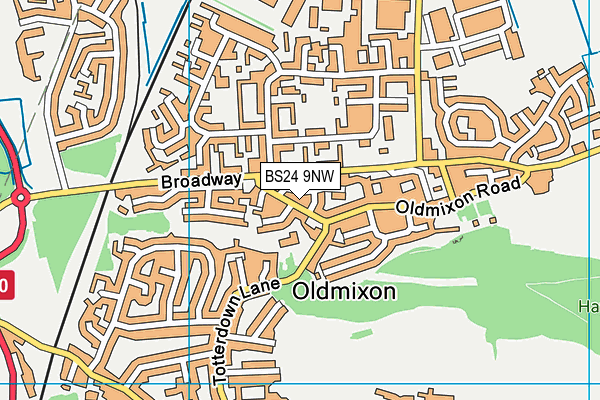 BS24 9NW map - OS VectorMap District (Ordnance Survey)