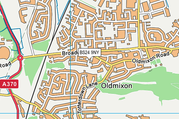 BS24 9NY map - OS VectorMap District (Ordnance Survey)