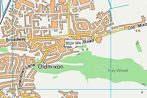 BS24 9PA map - OS VectorMap District (Ordnance Survey)