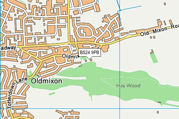BS24 9PB map - OS VectorMap District (Ordnance Survey)