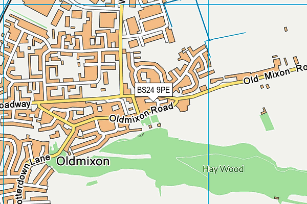 BS24 9PE map - OS VectorMap District (Ordnance Survey)