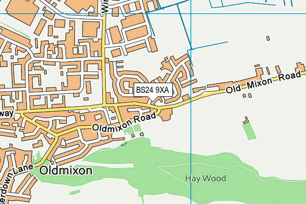 BS24 9XA map - OS VectorMap District (Ordnance Survey)