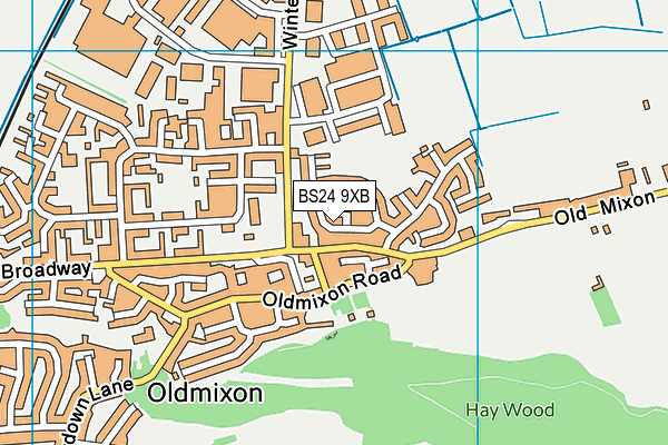 BS24 9XB map - OS VectorMap District (Ordnance Survey)
