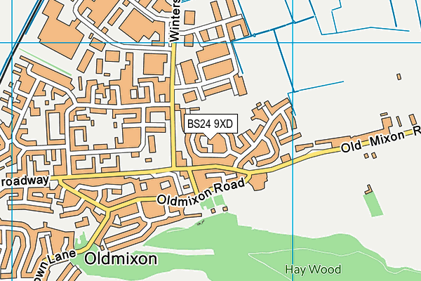 BS24 9XD map - OS VectorMap District (Ordnance Survey)