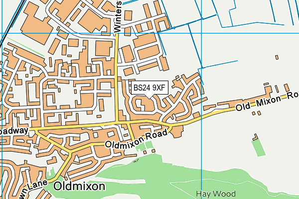 BS24 9XF map - OS VectorMap District (Ordnance Survey)